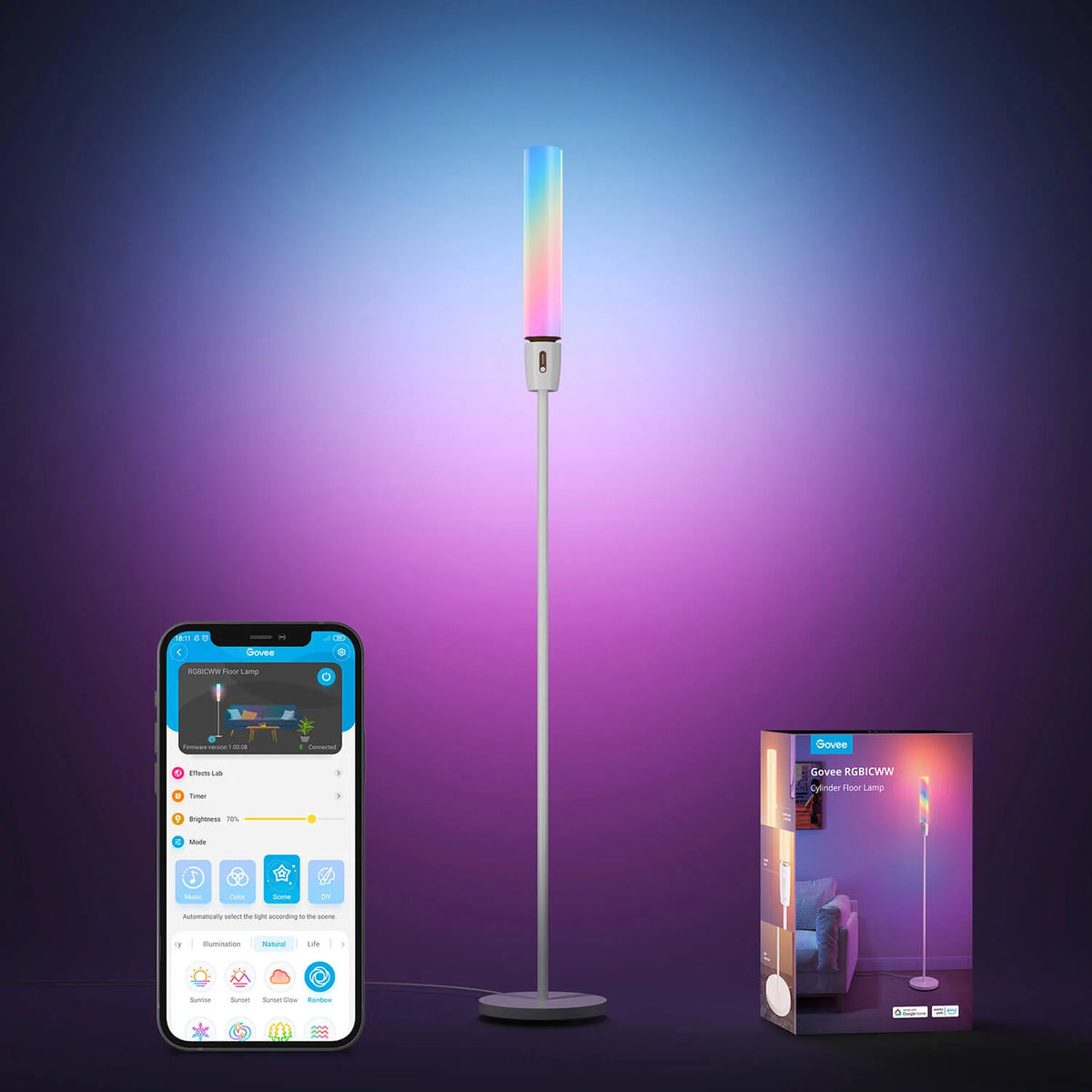 Govee RGBICWW Cylinder Floor Lamp