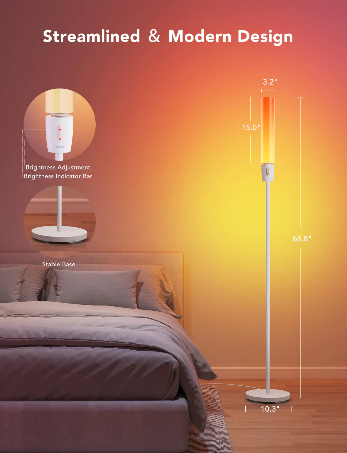 Govee RGBICWW Cylinder Floor Lamp