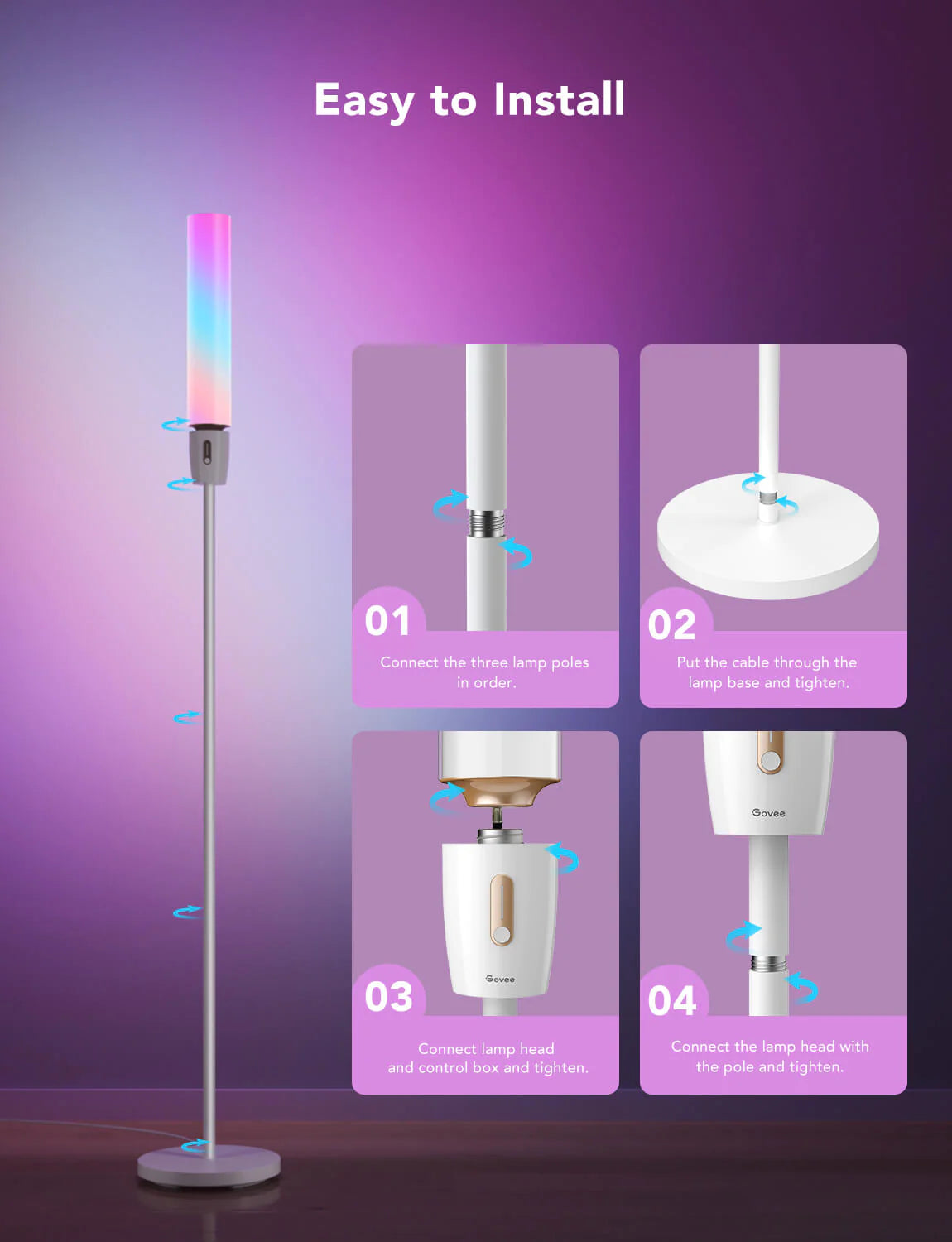 Govee RGBICWW Cylinder Floor Lamp
