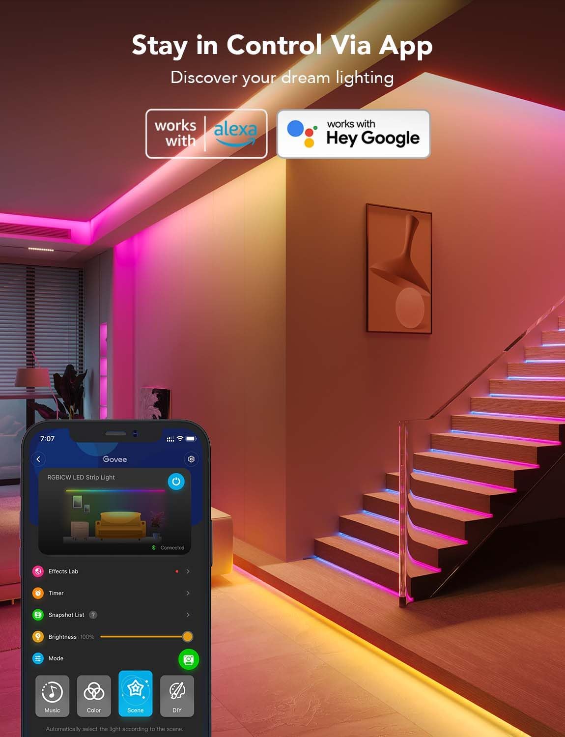 Govee RGBIC LED Strip Lights for Bedroom