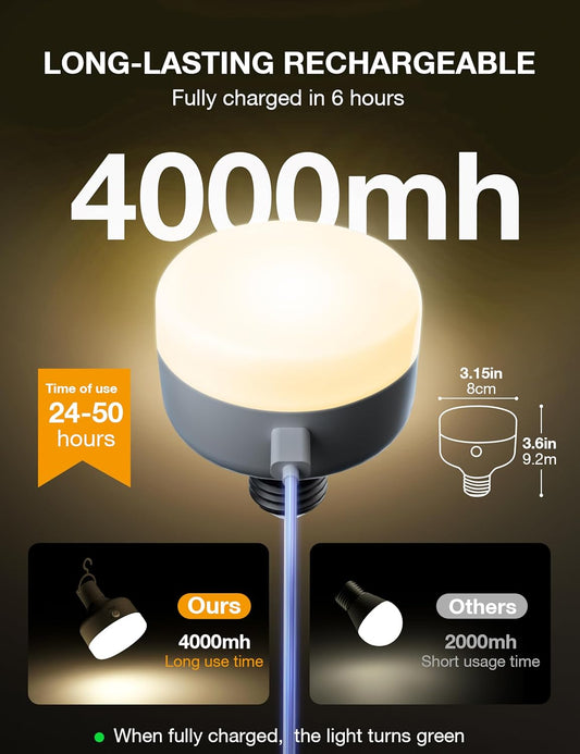 NIORSUN 2Packs E26 Battery Operated Light Bulb