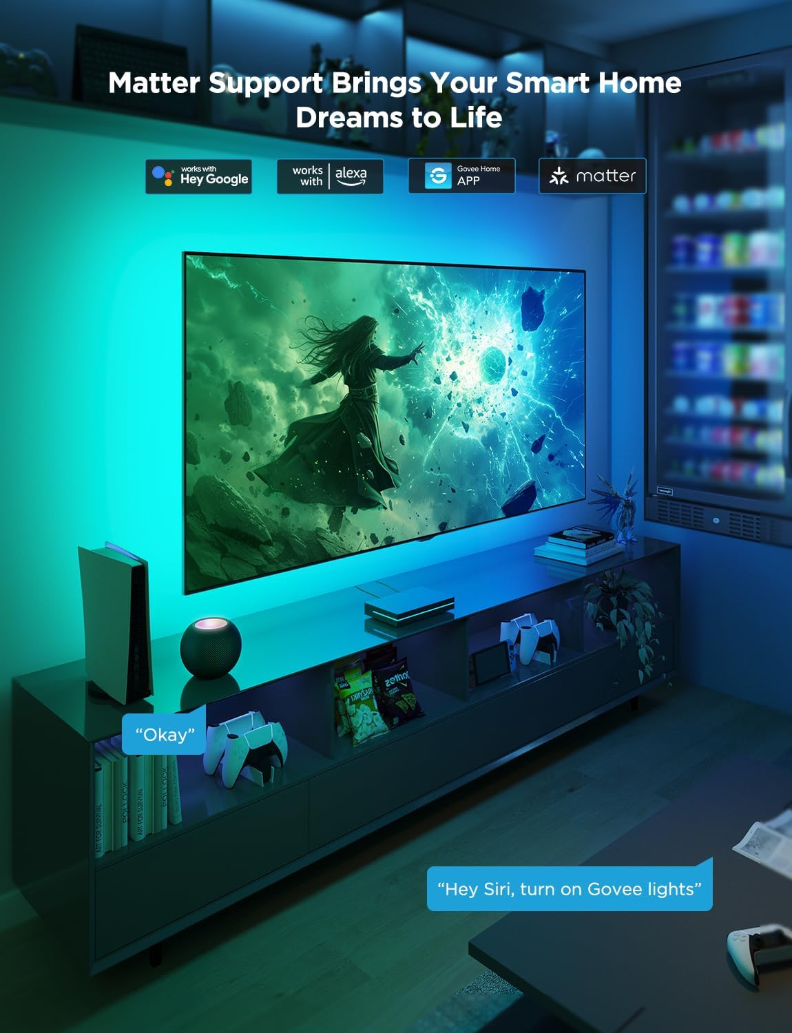 Govee HDMI 2.1 Sync Box 2, AI Sync Box with TV Backlight,