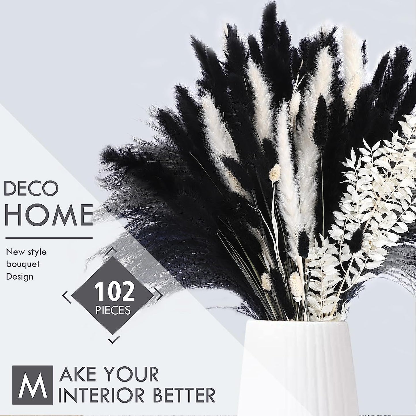 102PCS Black Pampas Grass