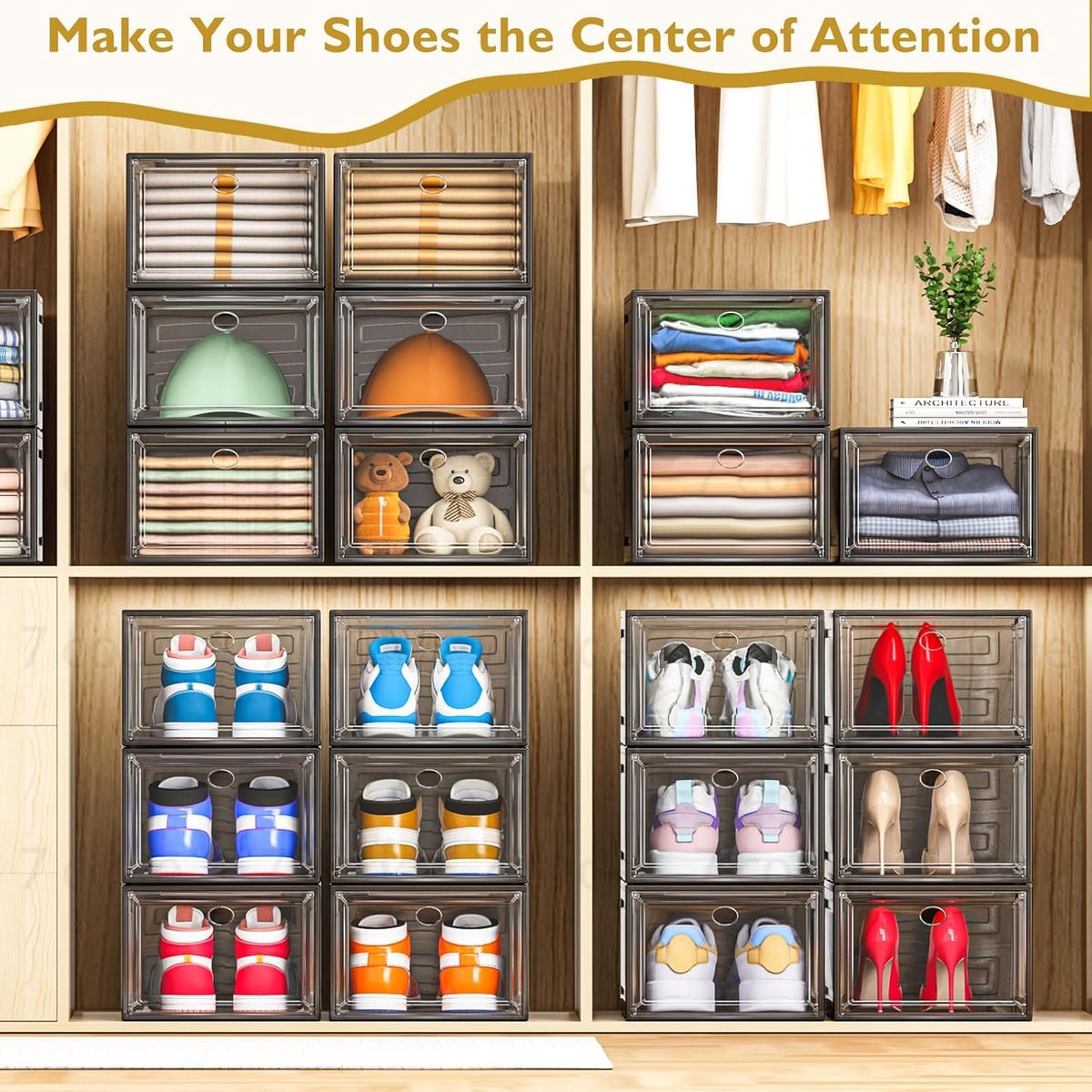 7 code Thicken & Sturdy Clear Shoe Storage Organizer