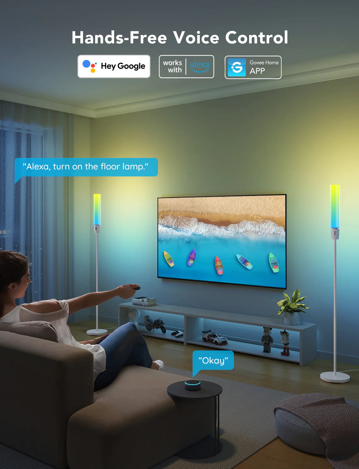 Govee RGBICWW Cylinder Floor Lamp