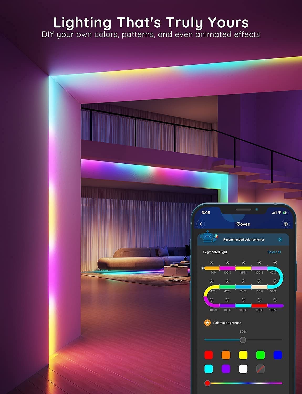 Govee RGBIC 16.4ft Smart LED Lights
