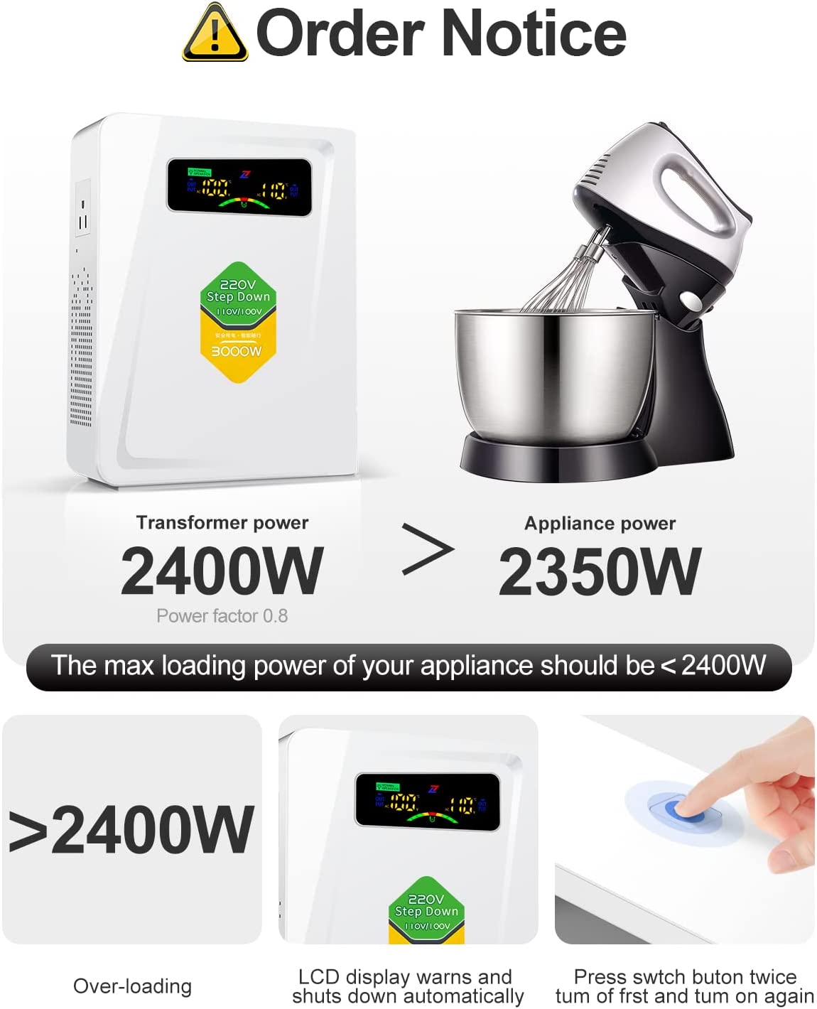 Power Converters 220v to 110v Step Down