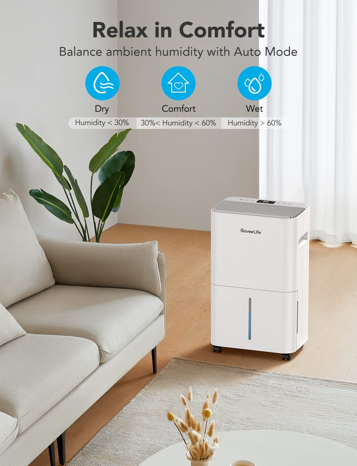 GoveeLife Smart Dehumidifier for Basement Upgraded