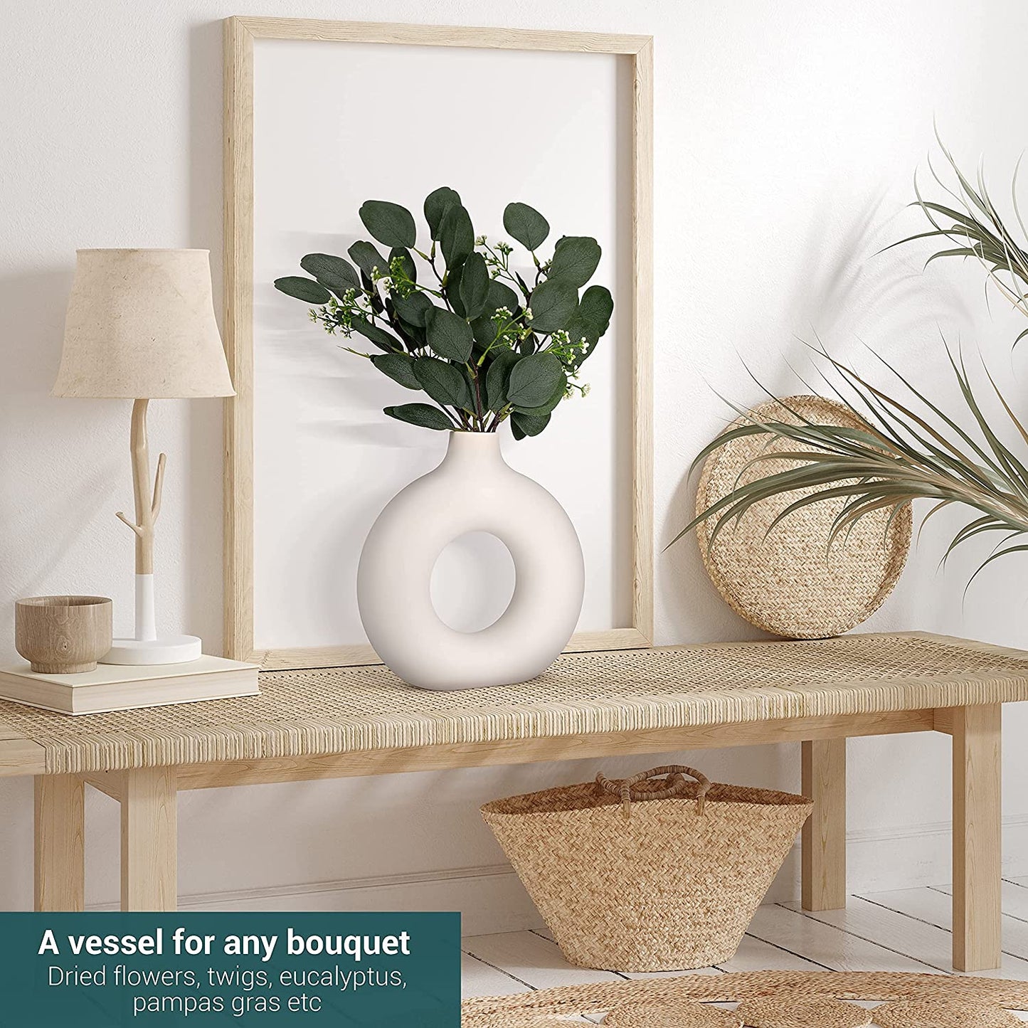 White Ceramic Donut Vase