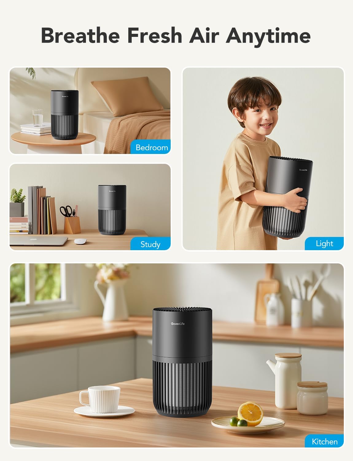 GoveeLife Mini Air Purifier for Bedroom