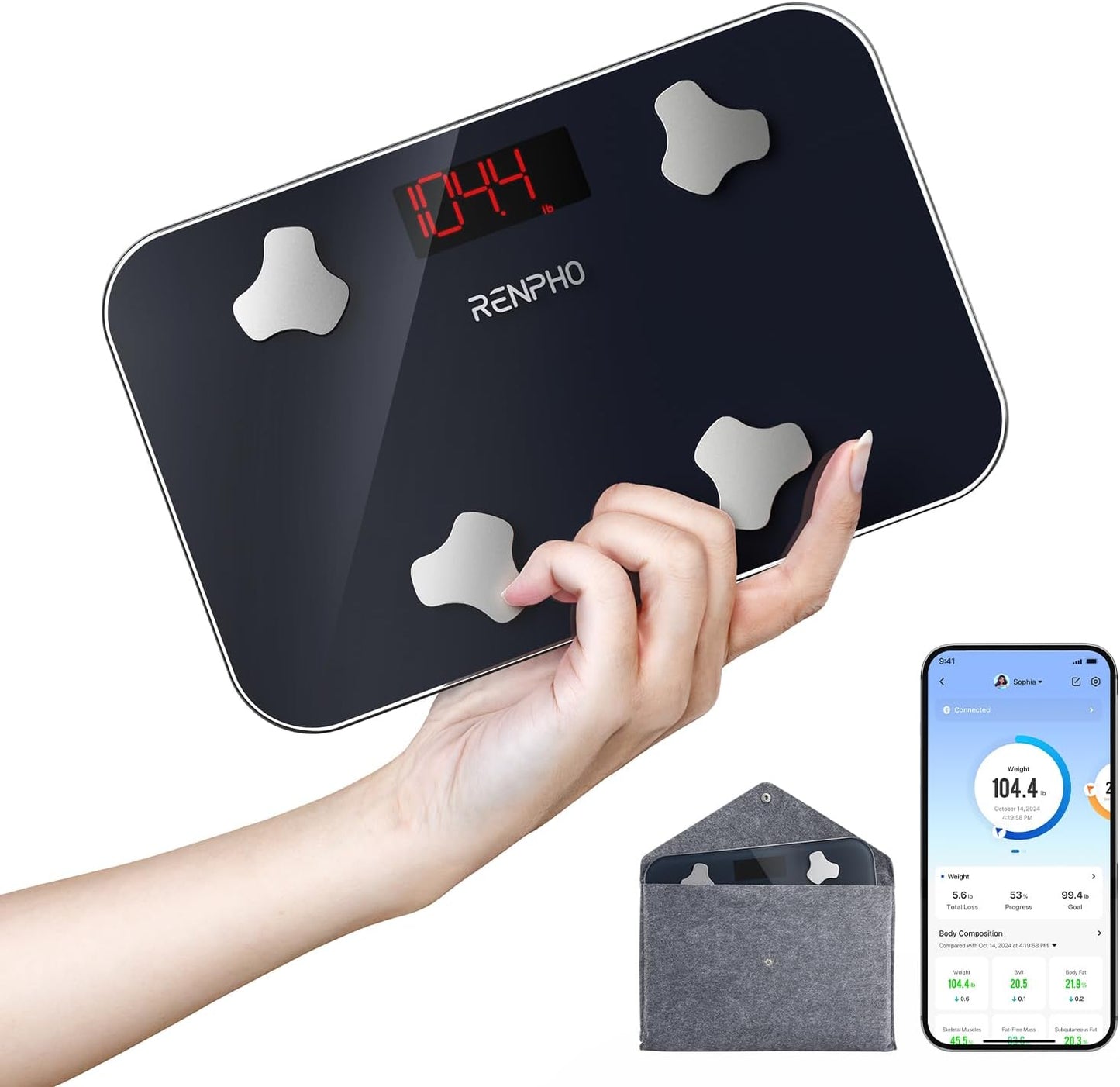 RENPHO Elis Go Travel Smart Scale with BM