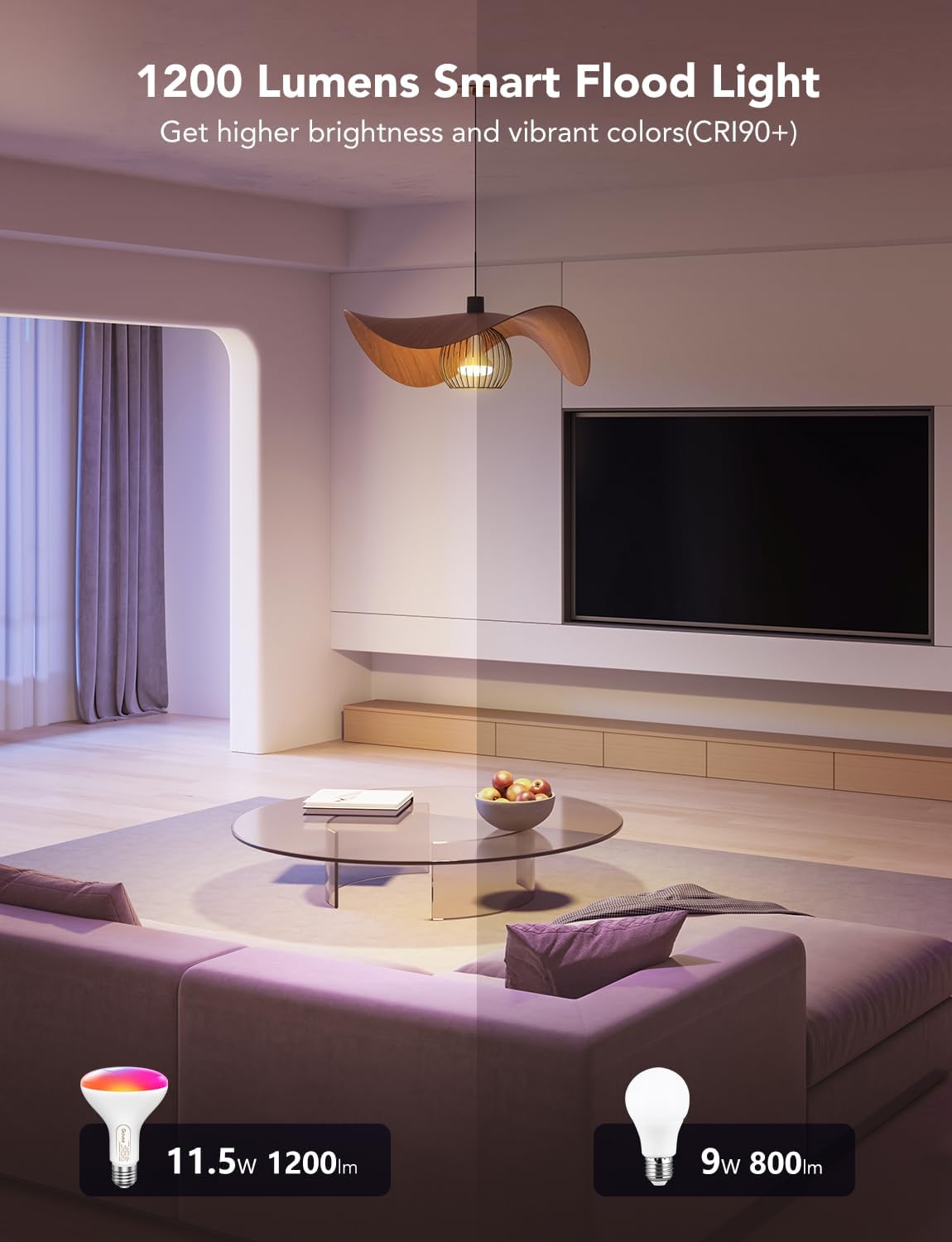 Govee Smart Light Bulbs, 1200 Lumens Dimmable