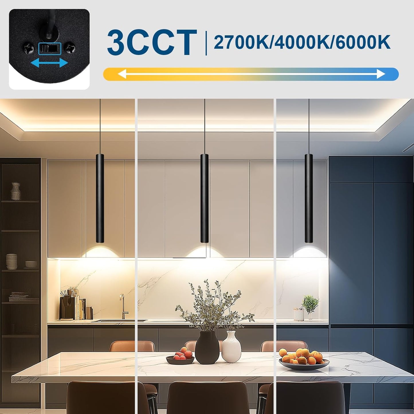 15-inch Modern Pendant Light, Dimmable