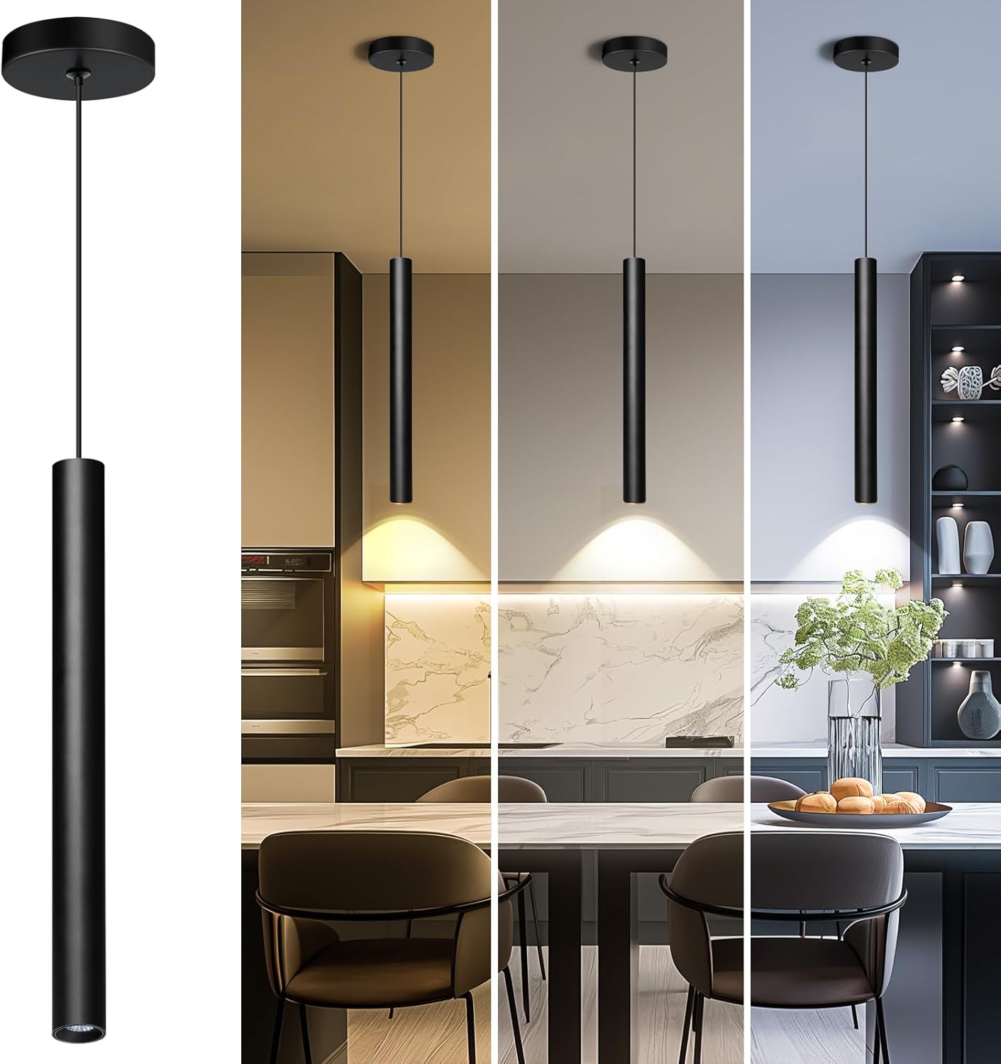 15-inch Modern Pendant Light, Dimmable
