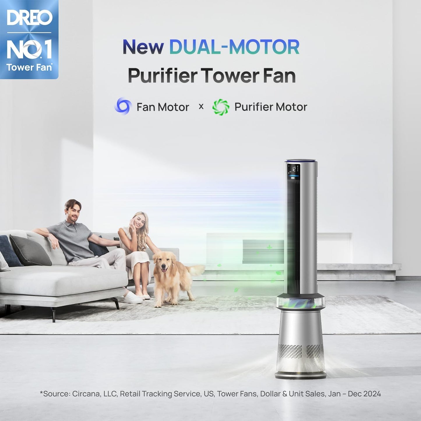 Dreo MC710S Air Purifier Tower Fan