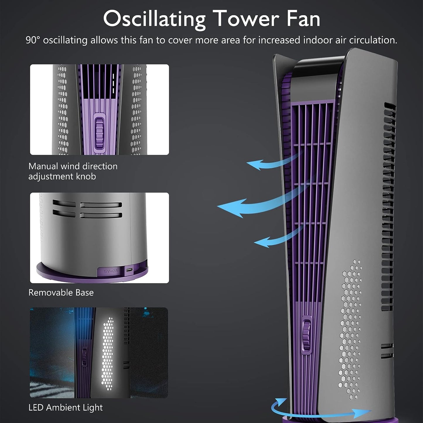 SISMEL Bladeless Tower Fan