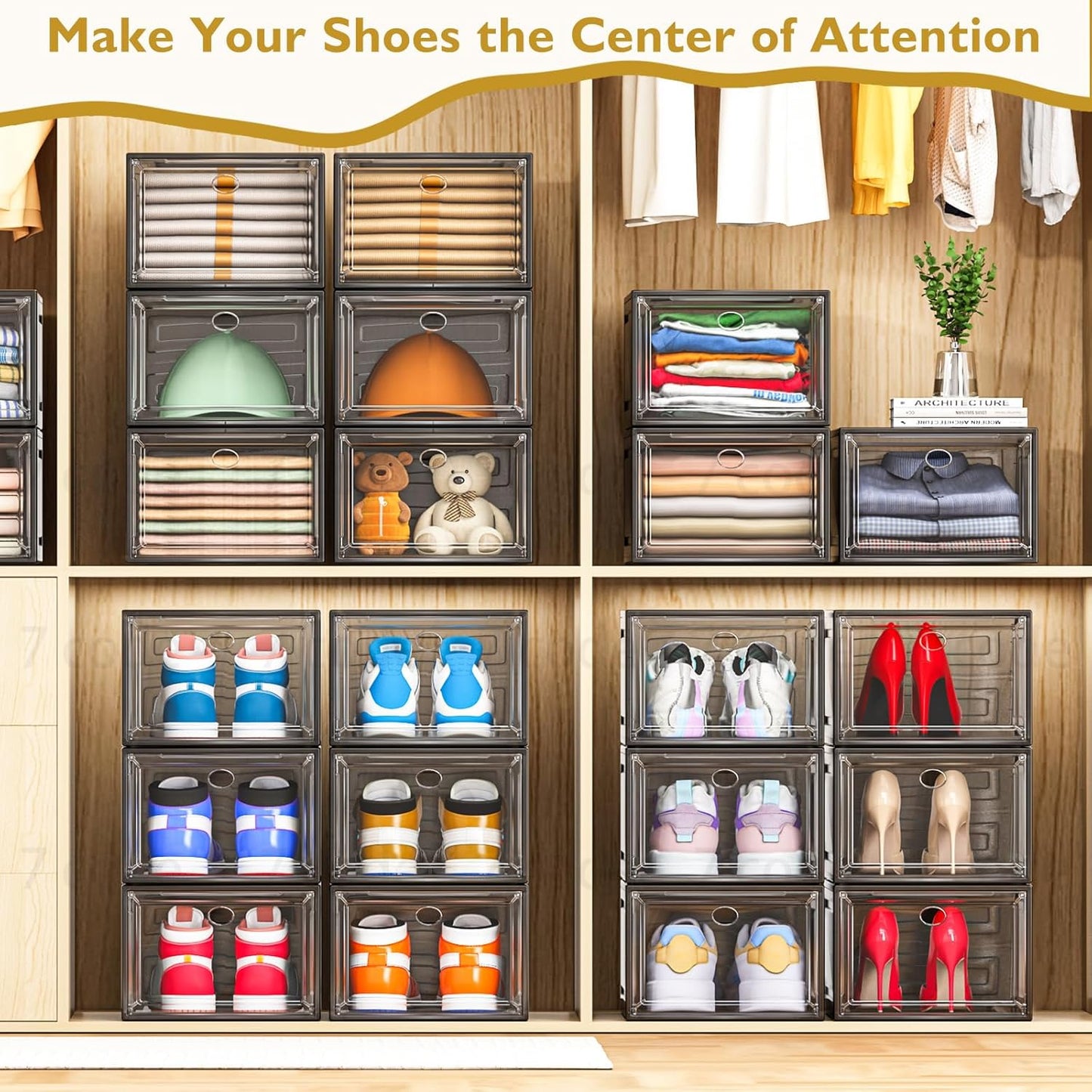 7 code Thicken & Sturdy Clear Shoe Storage Organizer