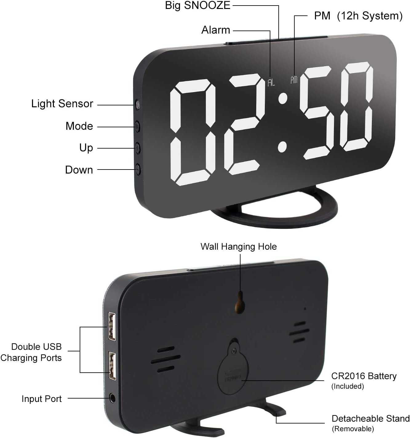 Lamisola Digital Alarm Clock